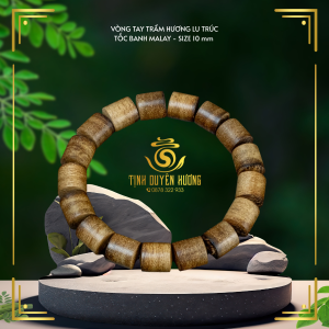 VÒNG TAY NAM - TRẦM HƯƠNG TỰ NHIÊN TỐC BANH MALAYSIA - LU TRÚC SIZE 12mm (Sao chép)